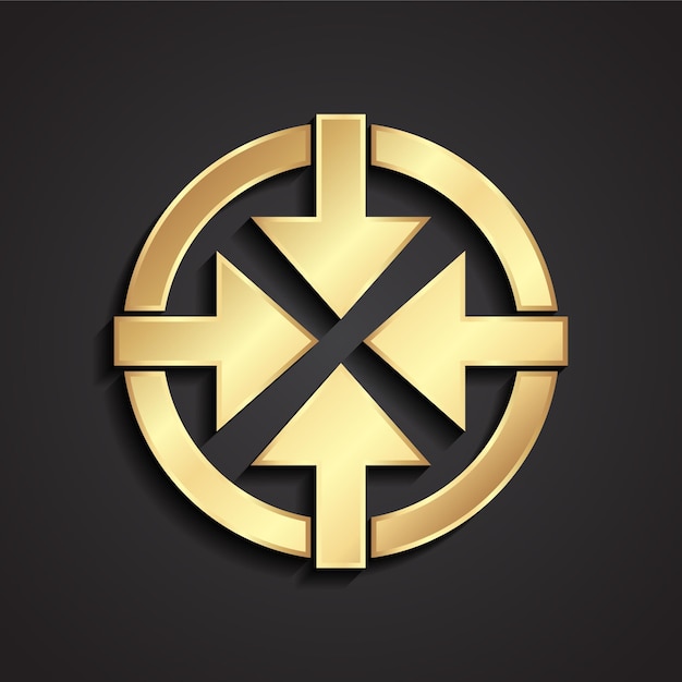 Diseño del logotipo del círculo de flechas plegables en 3D