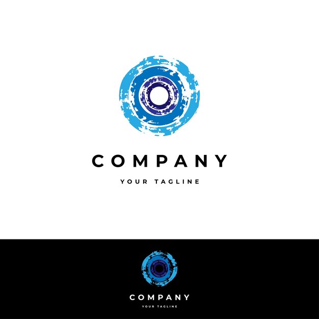 diseño de logotipo de círculo de grunge abstracto