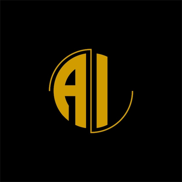 Diseño de logotipo de círculo de letras 'AI'