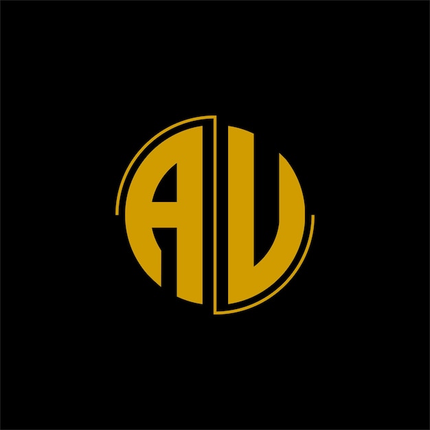 Diseño de logotipo de círculo de letras 'AU'