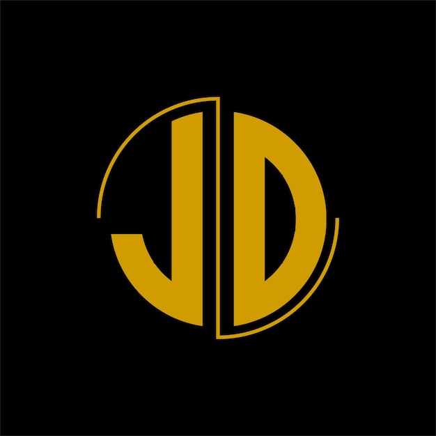 Vector diseño de logotipo de círculo de letras 'jd'