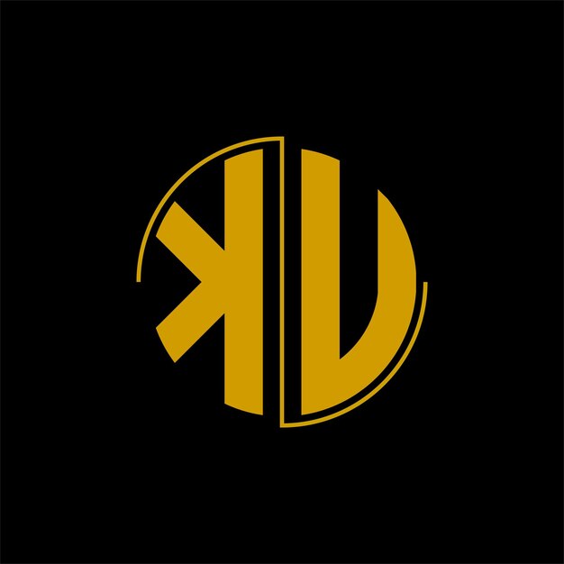 Diseño de logotipo de círculo de letras 'KU'