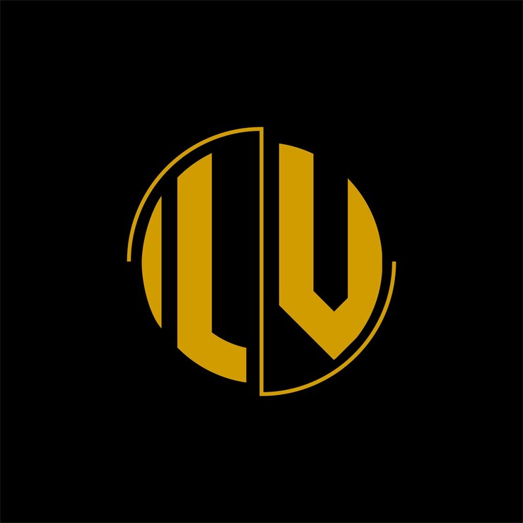 Vector diseño de logotipo de círculo de letras 'lv'