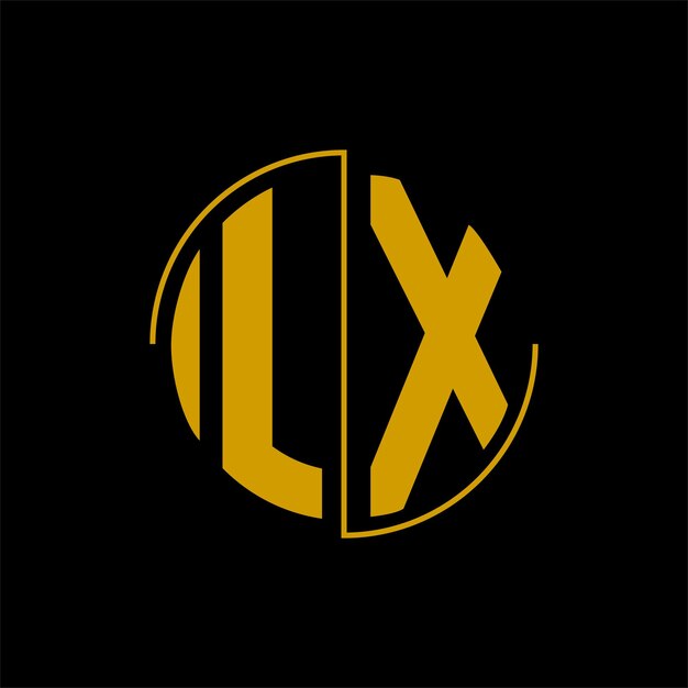 Vector diseño de logotipo de círculo de letras 'lx'