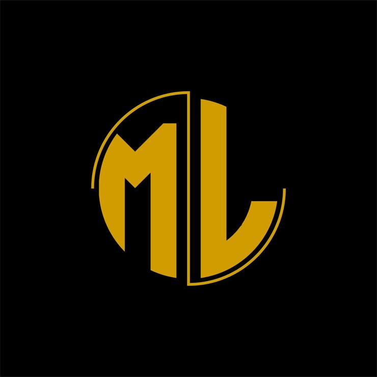 Vector diseño de logotipo de círculo de letras 'ml'