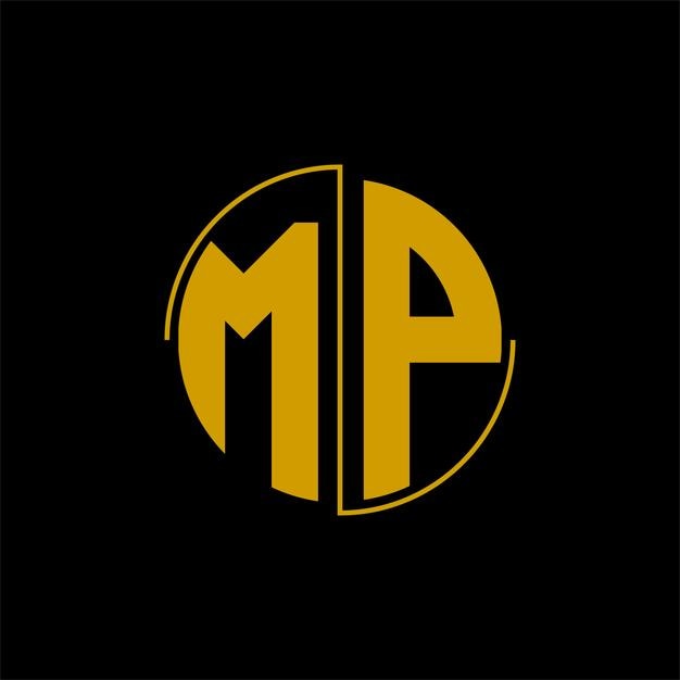Diseño de logotipo de círculo de letras 'MP'