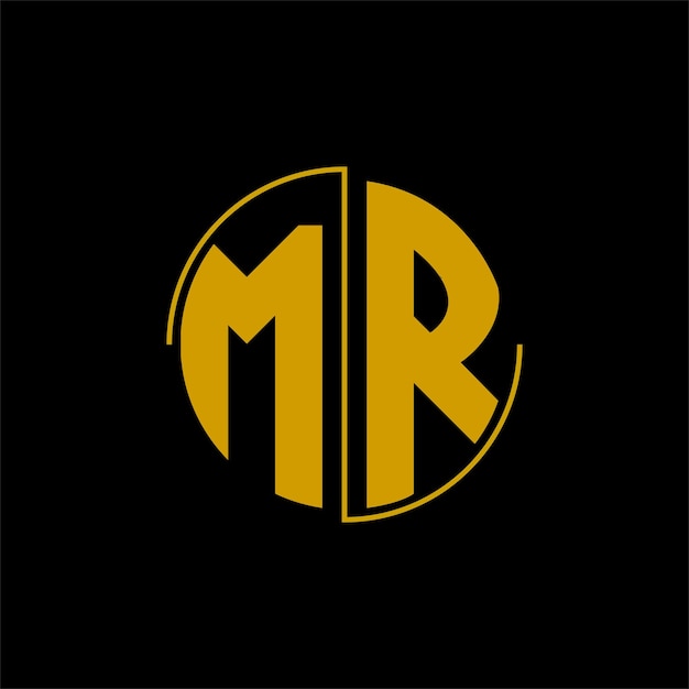 Diseño de logotipo de círculo de letras 'MR'