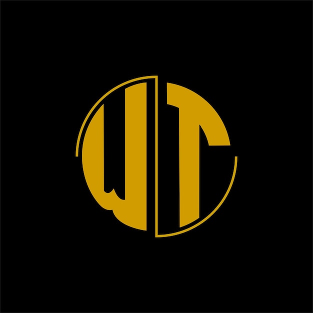 Diseño de logotipo de círculo de letras vectoriales 'WT'