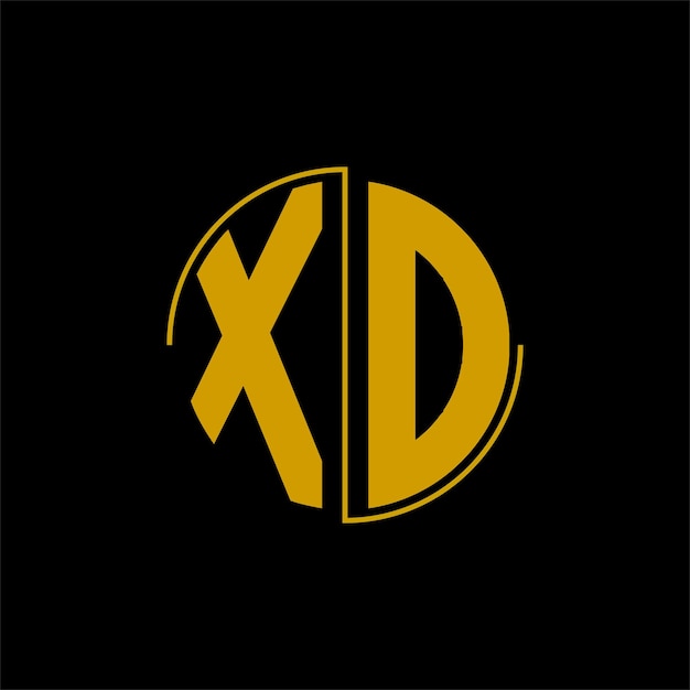 Diseño de logotipo de círculo de letras 'XD'