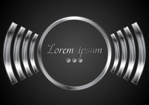 Diseño del logotipo del círculo metálico abstracto