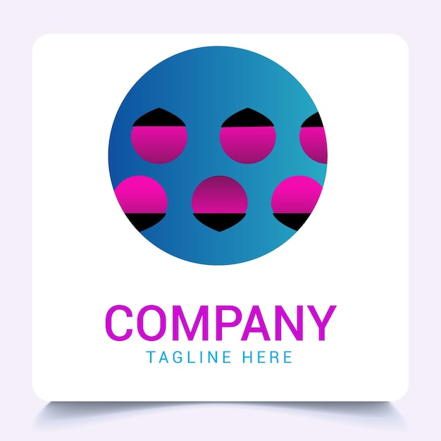 Diseño de logotipo de círculo mínimo con colores degradados.