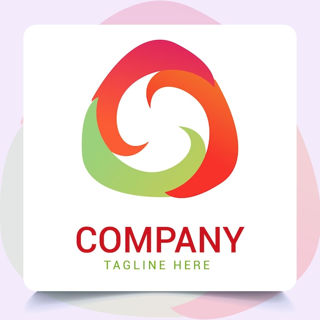 Diseño de logotipo de círculo mínimo con colores degradados.