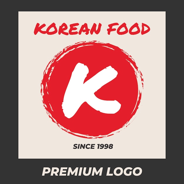 Diseño de logotipo de círculo rojo abstracto Tipo K Resto japonés