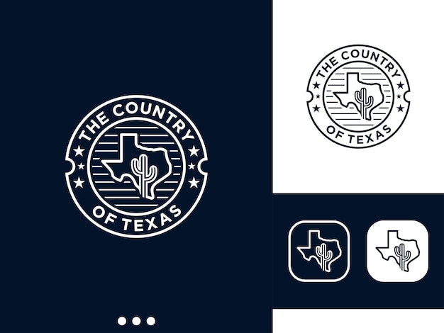 Diseño de logotipo de círculo vintage de texas