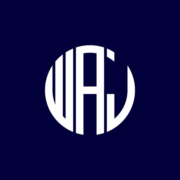 diseño del logotipo del círculo waj
