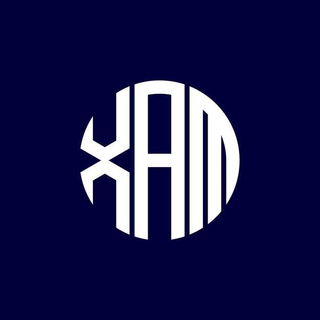 diseño del logotipo del círculo xam