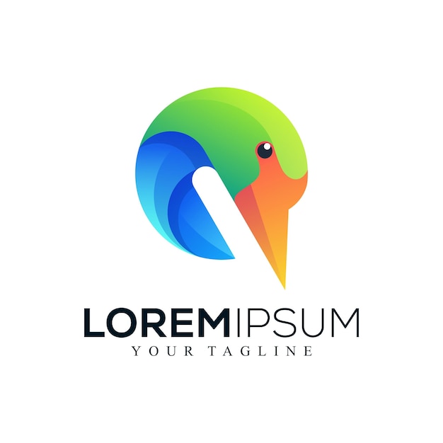 Diseño de logotipo de cisne abstracto