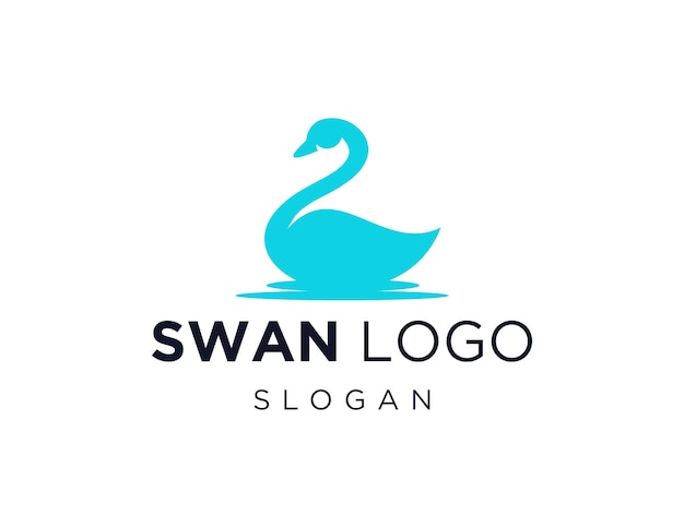 Vector diseño del logotipo del cisne creado utilizando la aplicación corel draw 2018 con un fondo blanco