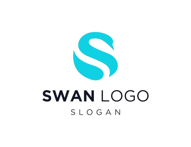 Diseño del logotipo del cisne creado utilizando la aplicación Corel Draw 2018 con un fondo blanco