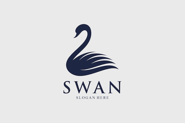 Diseño del logotipo del cisne Ilustración vectorial abstracta con idea creativa