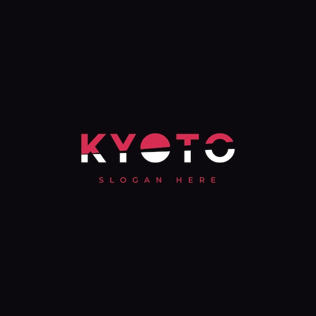 Vector diseño de logotipo de la ciudad de kyoto, japón vector gráfico