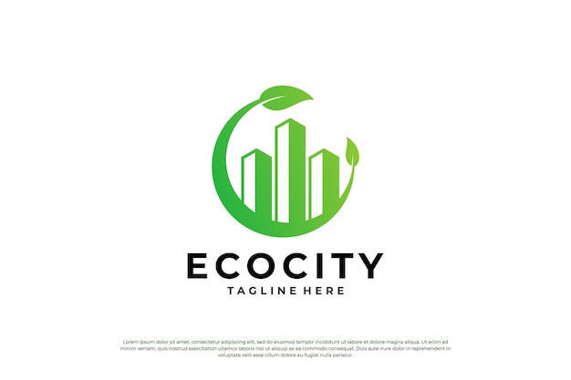 Diseño de logotipo de ciudad verde concepto de logotipo de edificio ecológico