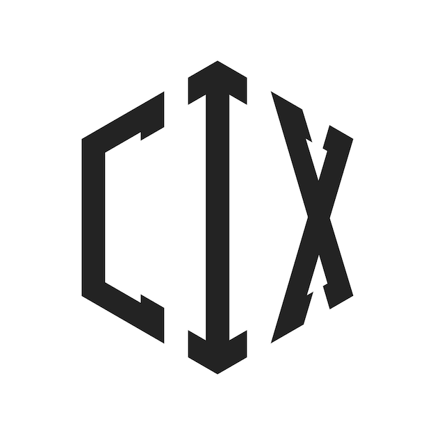 Diseño del logotipo CIX Letra inicial CIX Monograma Logotipo con forma de hexágono