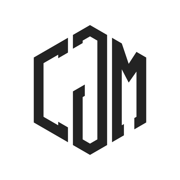Diseño del logotipo CJM Letra inicial CJM Monograma Logotipo con forma de hexágono