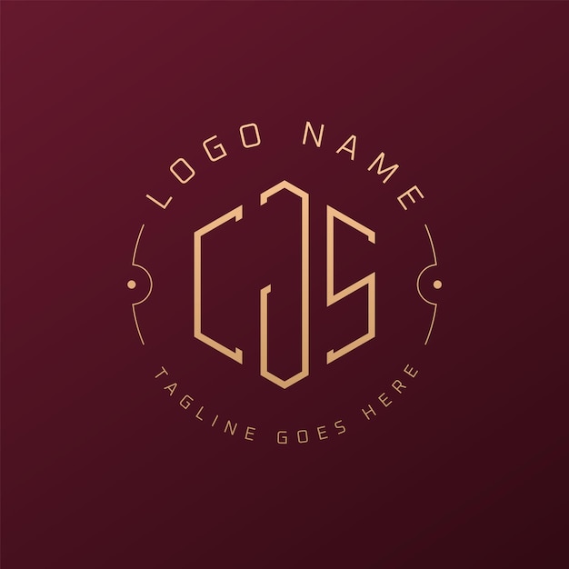 El diseño del logotipo de CJS de lujo, la letra elegante, el monograma de CJS, el logotipo minimalista, el polígono, el diseño de la plantilla de CJS.
