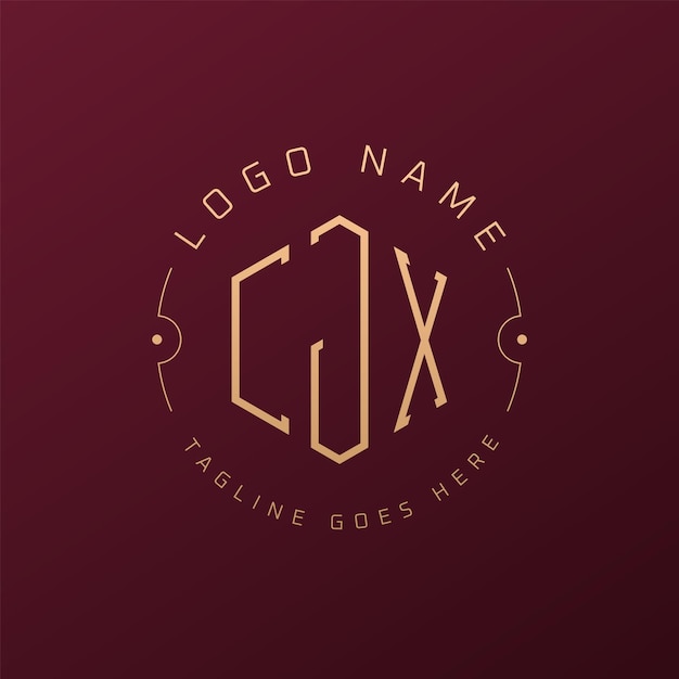 El diseño del logotipo de CJX de lujo, la letra elegante, el monograma de CJX, el logotipo minimalista, el polígono, el diseño de la plantilla de CJX.