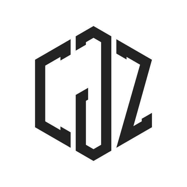 Diseño del logotipo CJZ Letra inicial CJZ Monograma Logotipo con forma de hexágono