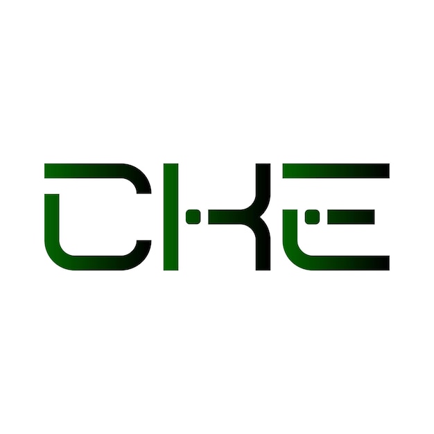 El diseño del logotipo CKE tipografía moderna mínima letra inicial monograma identidad de marca verde oscuro