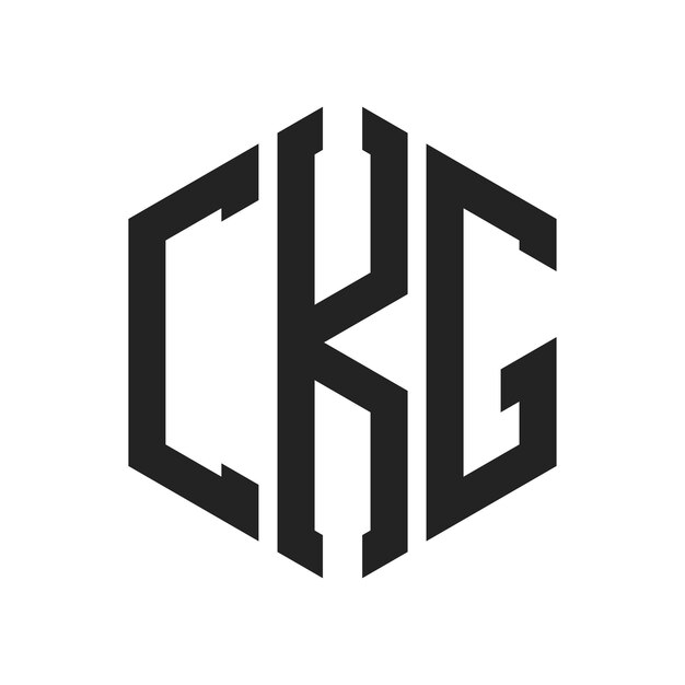 Diseño del logotipo de CKG Letra inicial CKG Monograma Logotipo con forma de hexágono
