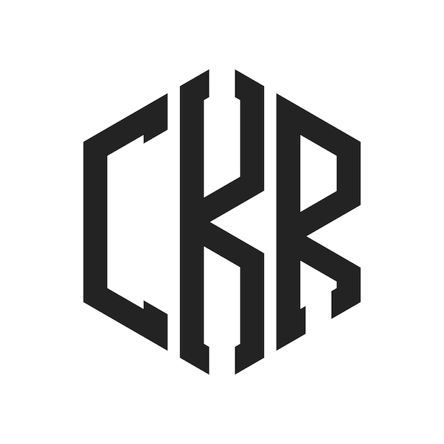 Diseño del logotipo CKR Letra inicial CKR Monograma Logotipo con forma de hexágono