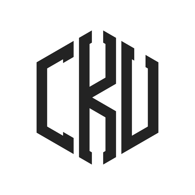 Diseño del logotipo de CKU Letra inicial CKU Monograma Logotipo con forma de hexágono