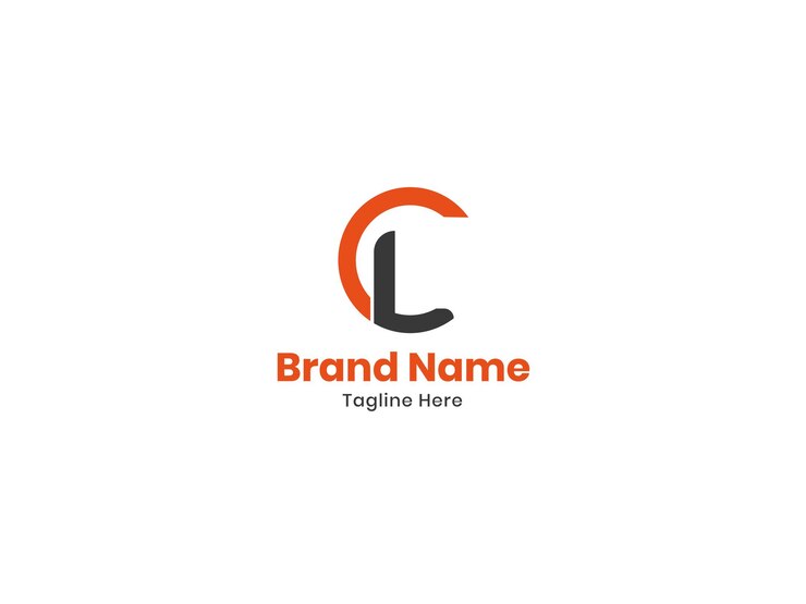 Vector diseño del logotipo cl logotipo de color naranja y gris logotipo de la letra inicial cl monograma