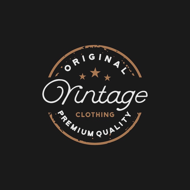 Diseño de logotipo clásico Vintage Retro Label Badge para prendas de tela