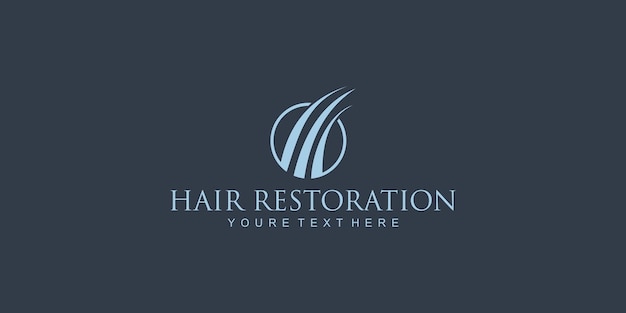 Diseño del logotipo de la clínica de cabello con un concepto único salón de belleza vectorial premium