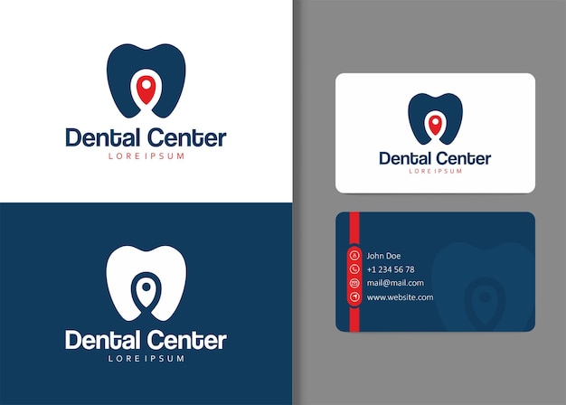 Diseño de logotipo de clínica dental y plantilla de tarjeta de visita