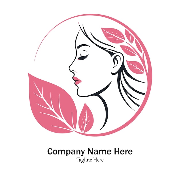 Diseño del logotipo de la clínica de dermatología de un salón de belleza y cuidado de la piel