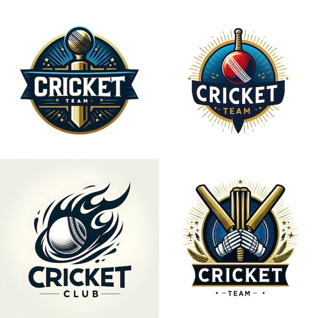 Diseño del logotipo del club de cricket vectorial