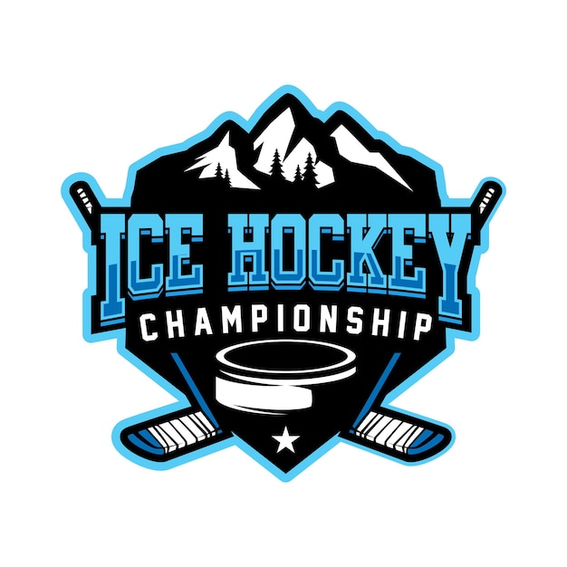 Diseño del logotipo del club de hockey Campeonato Vector de diseño del logotipo