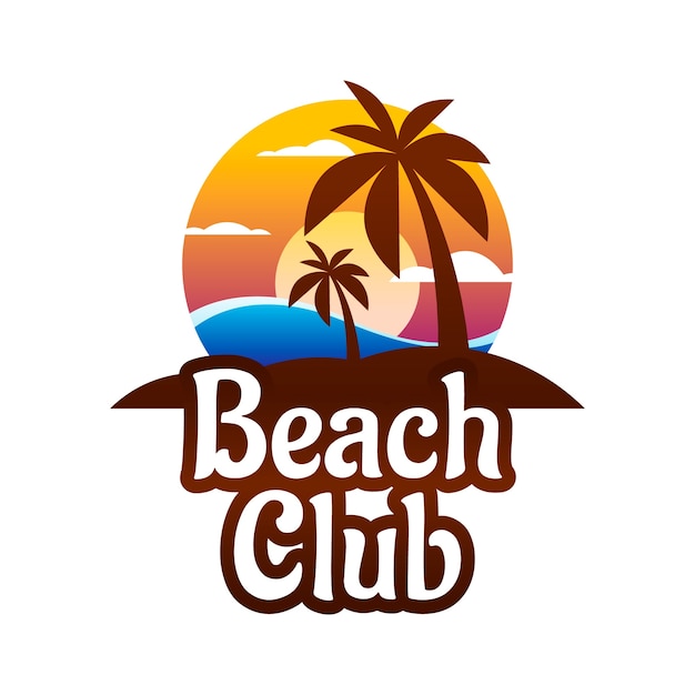 Diseño de logotipo de club de playa degradado
