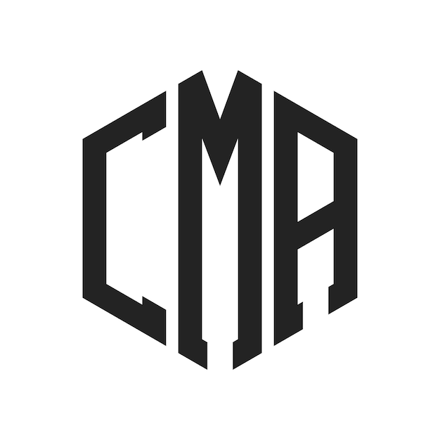 Diseño del logotipo de CMA Letra inicial CMA Monograma Logotipo con forma de hexágono