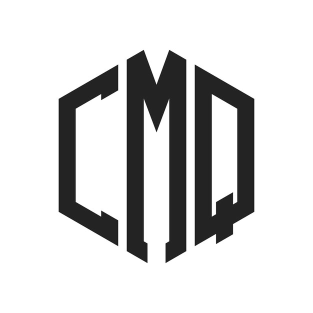 Diseño del logotipo de CMQ Letra inicial Logotipo del monograma de CMQ con forma de hexágono