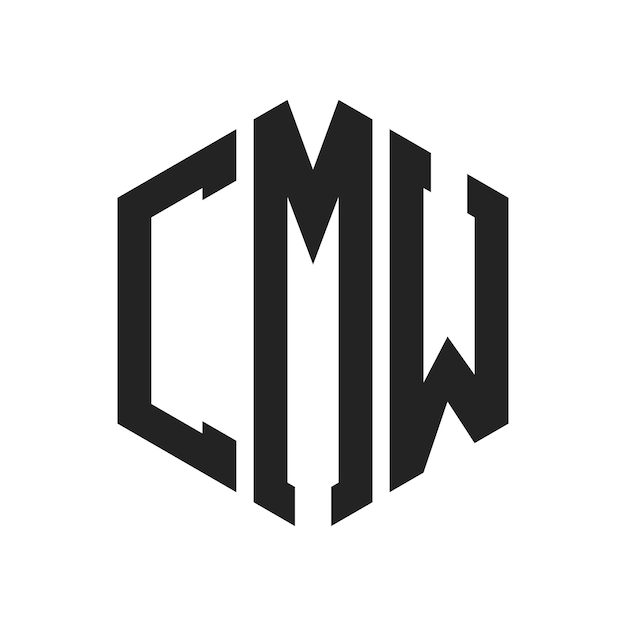 Diseño del logotipo de CMW Letra inicial CMW Monograma Logotipo con forma de hexágono