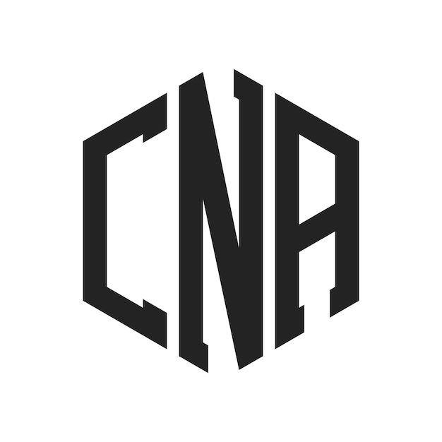 Diseño del logotipo CNA Letra inicial CNA Monograma Logotipo con forma de hexágono