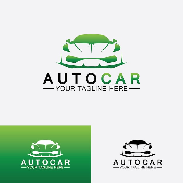 Diseño de logotipo de coche automático con silueta de icono de vehículo de coche deportivo conceptualPlantilla de diseño de ilustración vectorial