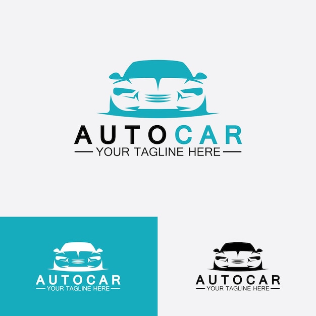 Diseño de logotipo de coche automático con silueta de icono de vehículo de coche deportivo conceptualPlantilla de diseño de ilustración vectorial