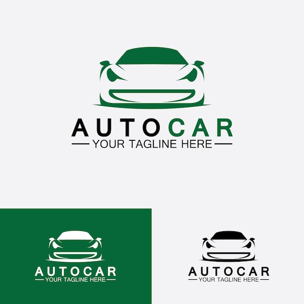 Diseño de logotipo de coche automático con silueta de icono de vehículo de coche deportivo conceptualPlantilla de diseño de ilustración vectorial